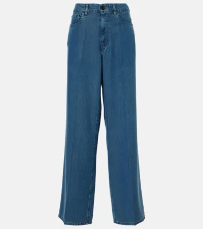 Miu Miu Mid-rise Wide-leg Jeans In Blue
