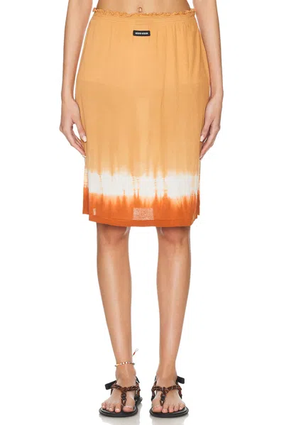 Miu Miu Midi Skirt In Cammeo & Caramello