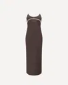 Miu Miu Stretch Jersey Midi-dress In Brown