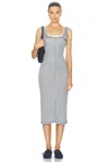 Miu Miu Midi Tank Dress In Grigio
