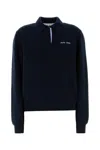 Miu Miu Cashmere Polo Sweater In Blue