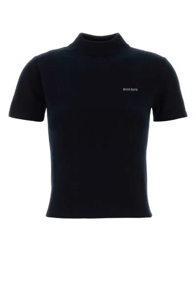 MIU MIU MIDNIGHT BLUE CASHMERE SWEATER