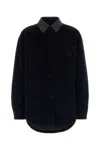 Miu Miu Midnight Blue Corduroy Down Jacket In Blue