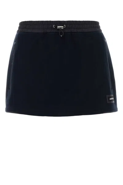 MIU MIU MIDNIGHT BLUE COTTON MINI SKIRT