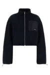 Miu Miu Midnight Blue Cotton Sweatshirt In Blue