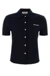 Miu Miu Short-sleeved Shirt In Blue