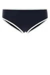 Miu Miu Midnight Blue Stretch Nylon Bikini Bottom In Blubianco
