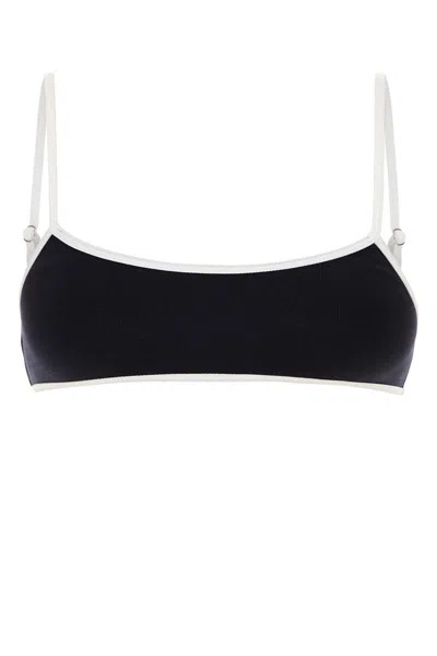 MIU MIU MIU MIU MIDNIGHT BLUE STRETCH NYLON BIKINI TOP