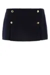 Miu Miu Women's Midnight Wool Blend Mini Skirt
