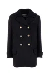 Miu Miu Virgin Wool Double-breasted Coat In Bleu