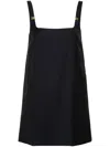 Miu Miu Logo-plaque Wool Minidress In Navy Blue