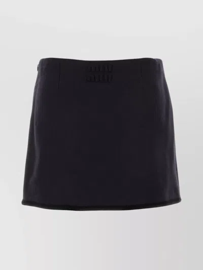 Miu Miu Midnight Blue Wool Mini Skirt