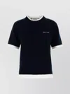 Miu Miu Midnight Cashmere Short Sleeve Sweater In Black