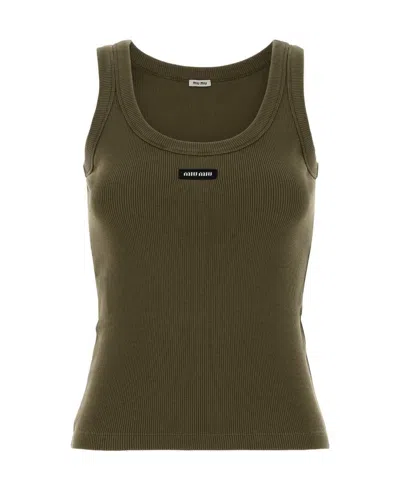 Miu Miu Military Green Cotton Top