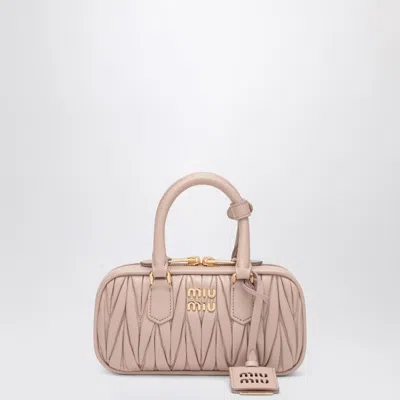 Miu Miu Mini Arcadie Bag In Powder Matelassé Nappa Leather Women In Pink