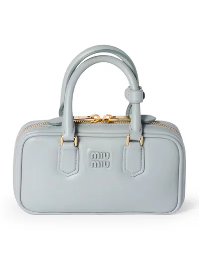 Miu Miu Mini Arcadie Leather Bag In Blue