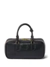 Miu Miu Mini Arcadie Leather Top-handle Bag In Black