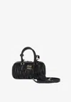 Miu Miu Mini Arcadie Leather Top Handle Bag In Black