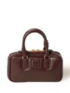 Miu Miu Arcadie Leather Tote Bag In Brown