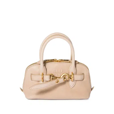 Miu Miu Mini Aventure Tote Bag In Neutral