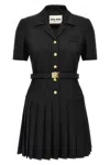 Miu Miu Mini Chemisier Dress In Black