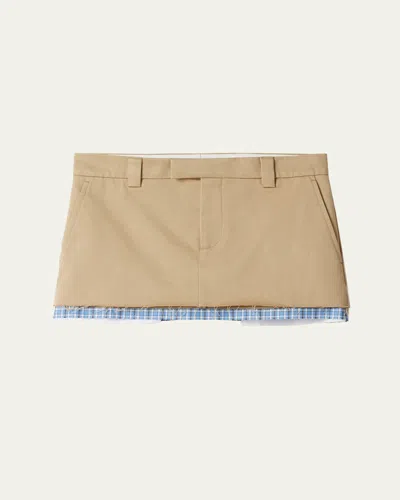 Miu Miu Mini Chino Skirt In Nude