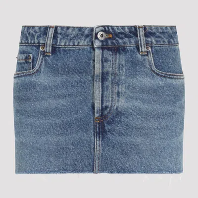 Miu Miu ? Mini Cotton Skirt In Blue