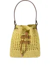 Miu Miu Mini Crochet Bucket Bag In Yellow