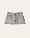 Miu Miu Mini Denim Skirt In Grey