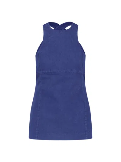 Miu Miu Mini Dress In Blue