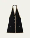 Miu Miu Mini Dress With Crystal Embellishment In Nero