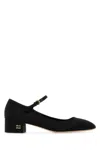 Miu Miu Logo High Heels In Black