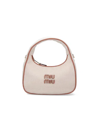 Miu Miu Mini Hobo Bag "wander" In Neutral