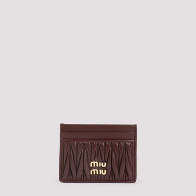 Miu Miu Mini Lamb Leather Cardholder - Compact Elegance In Red