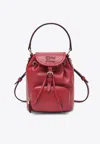 Miu Miu Mini Leather Backpack In Red