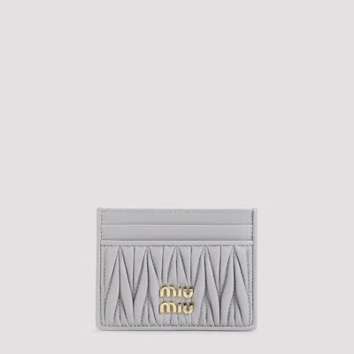 Miu Miu Mini Leather Credit Card Case - 10.5cm X 8cm In Pink & Purple