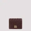 Miu Miu Mini Leather Wallet In Red
