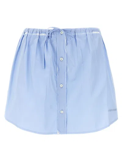 Miu Miu Mini Logo Skirt Skirts Light Blue
