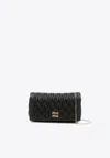 Miu Miu Mini Matelassé Leather Shoulder Bag In Black