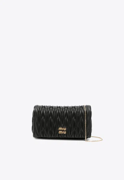 MIU MIU MINI MATELASSÉ LEATHER SHOULDER BAG