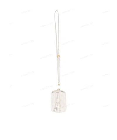 Miu Miu Mini Matelasse Quilted Shoulder Bag In White
