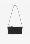 Miu Miu Adjustable Leather Handle Pouch In Black