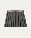 Miu Miu Mini Pleated Cashmere Wool Skirt In Black
