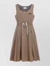 Shop Miu Miu Mini Silk Dress Waist Drawstring