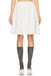 Miu Miu White Poplin Mini Skirt Women In Bianco