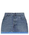 Miu Miu Denim And Poplin Miniskirt In Blue