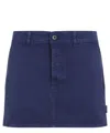 Miu Miu Embroidered Logo Mini Skirt In Blue