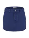 Miu Miu Embroidered Logo Mini Skirt In Blue