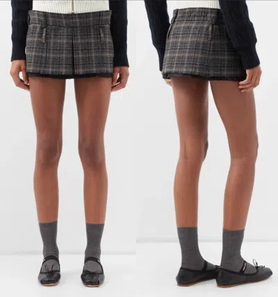 Pre-owned Miu Miu Mini Skirt Check Runway Tennis Skirt Tennis Short Skirt It42 In Multicoloured