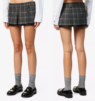 Pre-owned Miu Miu Mini Skirt Check Runway Tennis Skirt Tennis Short Skirt It44 In Multicoloured